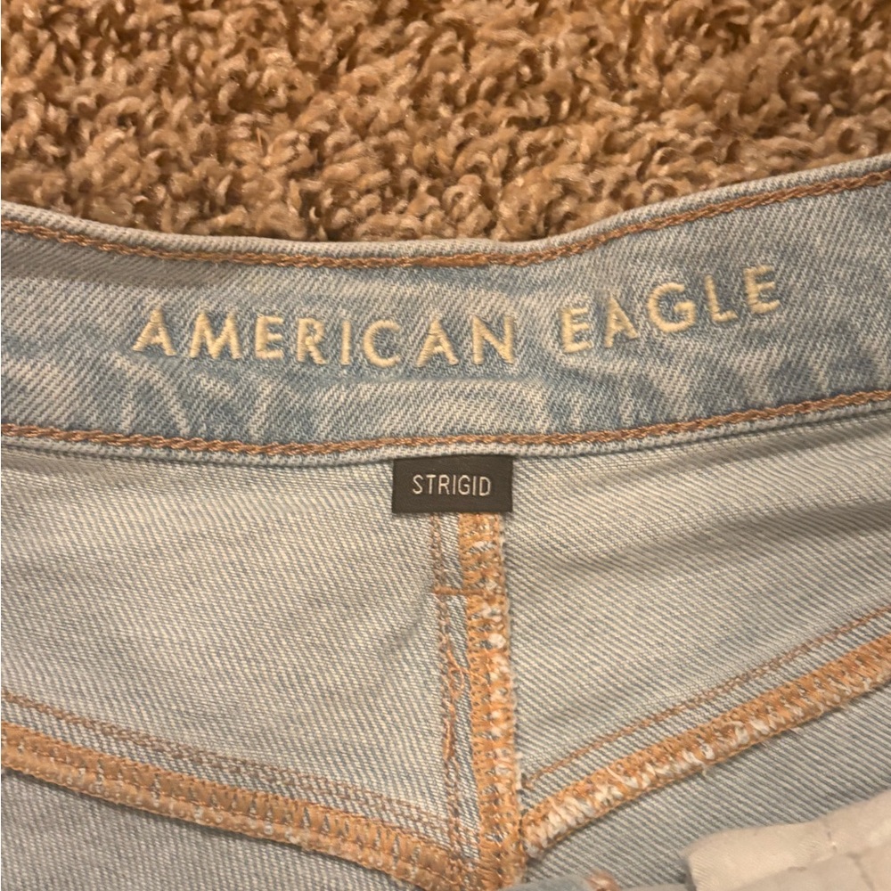 American Eagle Outfitters Ripped Light Blue Jean Shorts - Picture 2 of 4